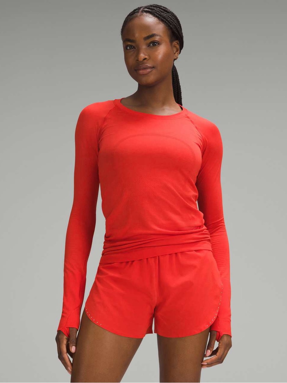 Lululemon Swiftly Tech Long-Sleeve Shirt 2.0 Hip Length in Hot Heat